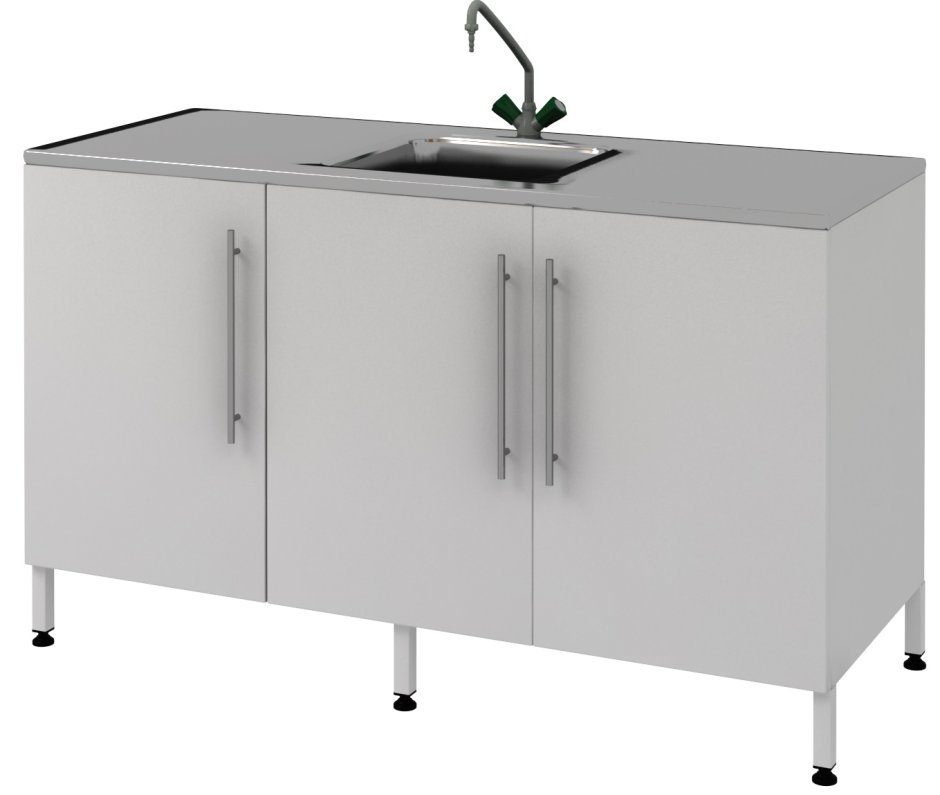 Раковина лабораторная шамотированная 600х410х580мм