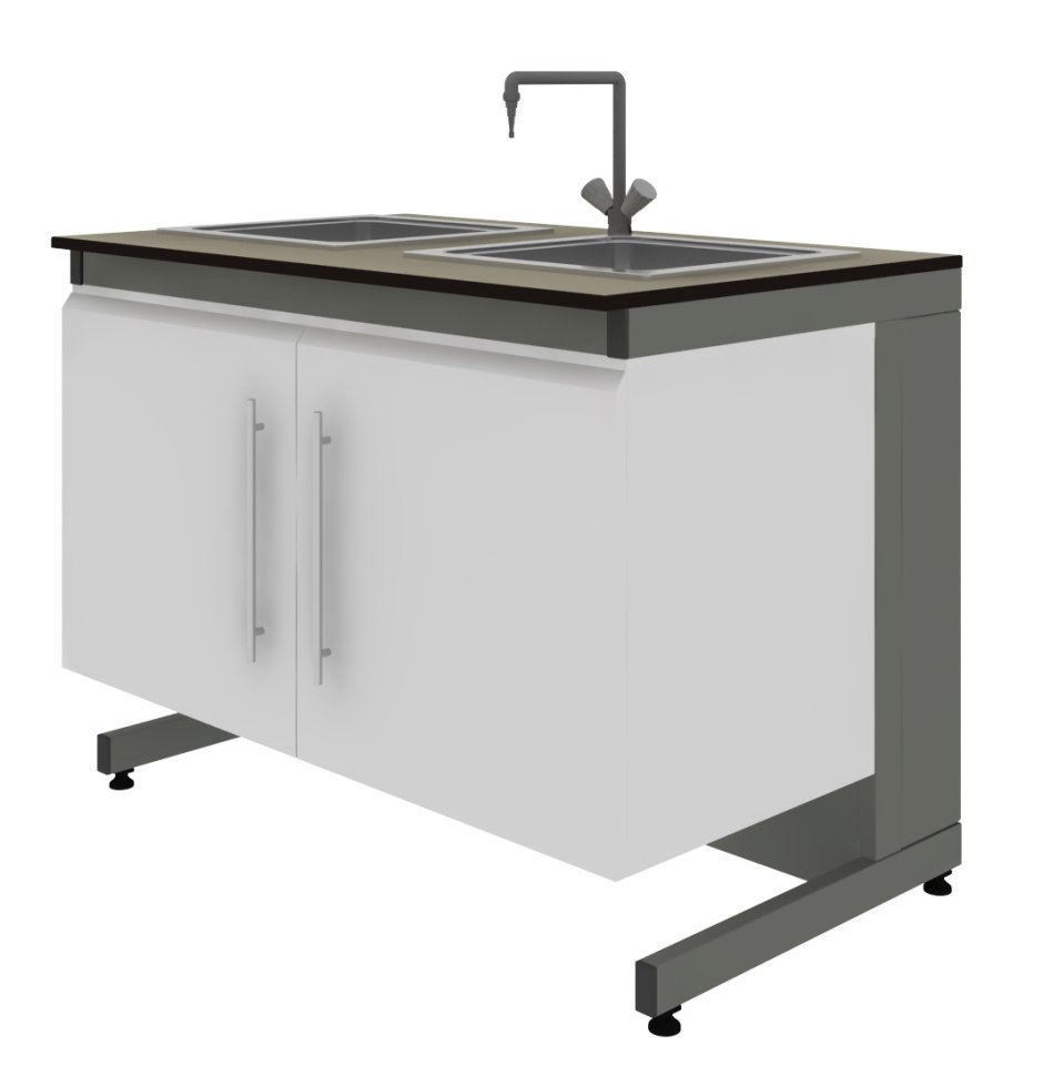 Тумба медицинская из нержавеющей стали AISI 304 С мойкой БТ-ТНПР/М-12