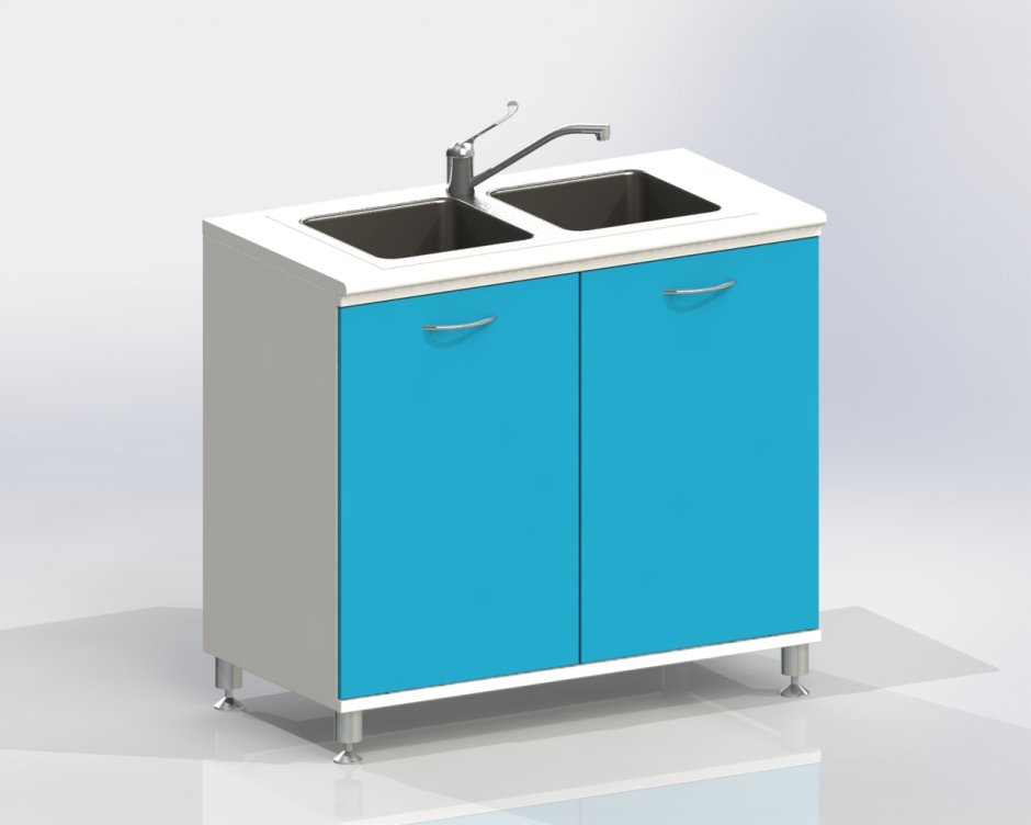 Стол мойка двойная с-5-н-22 (985*610*900)