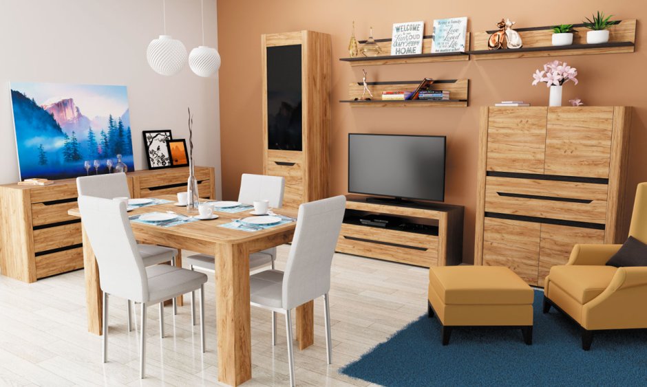 Тумба под телевизор крафт табачный