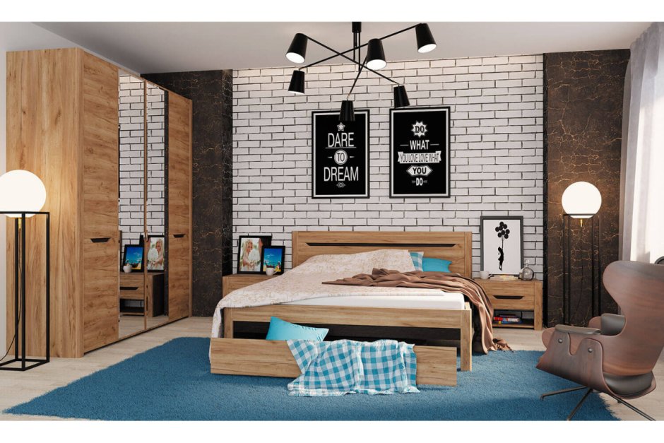 Дуб крафт табачный прикроватная тумбочка