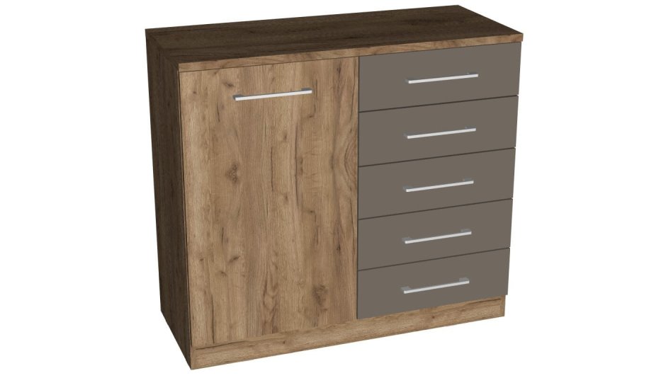 Комод дуб крафт золотой с белым