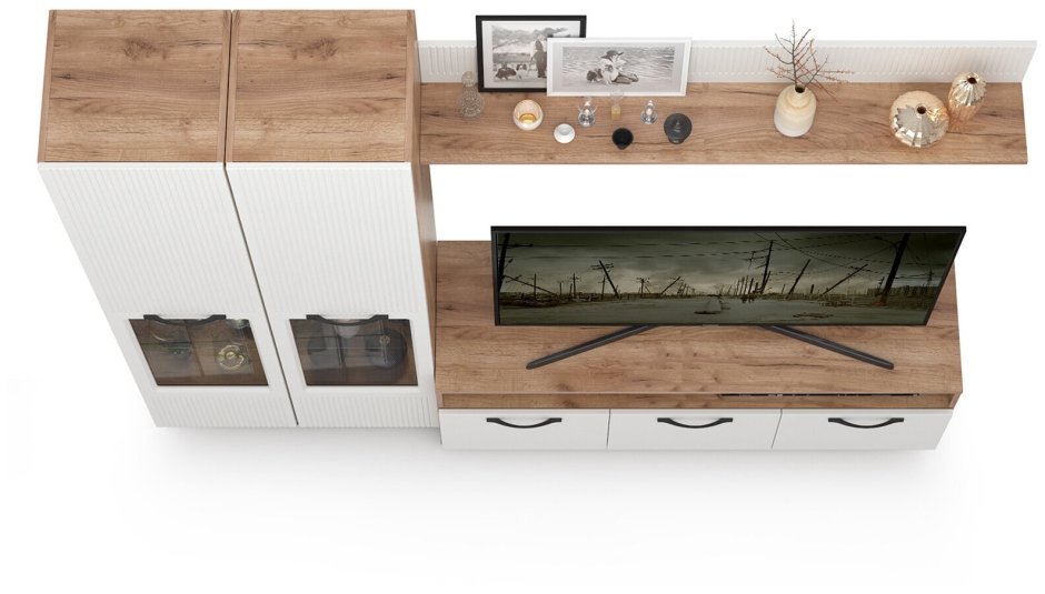 Nature 3 тумба ТВ дуб табачный Craft-черный