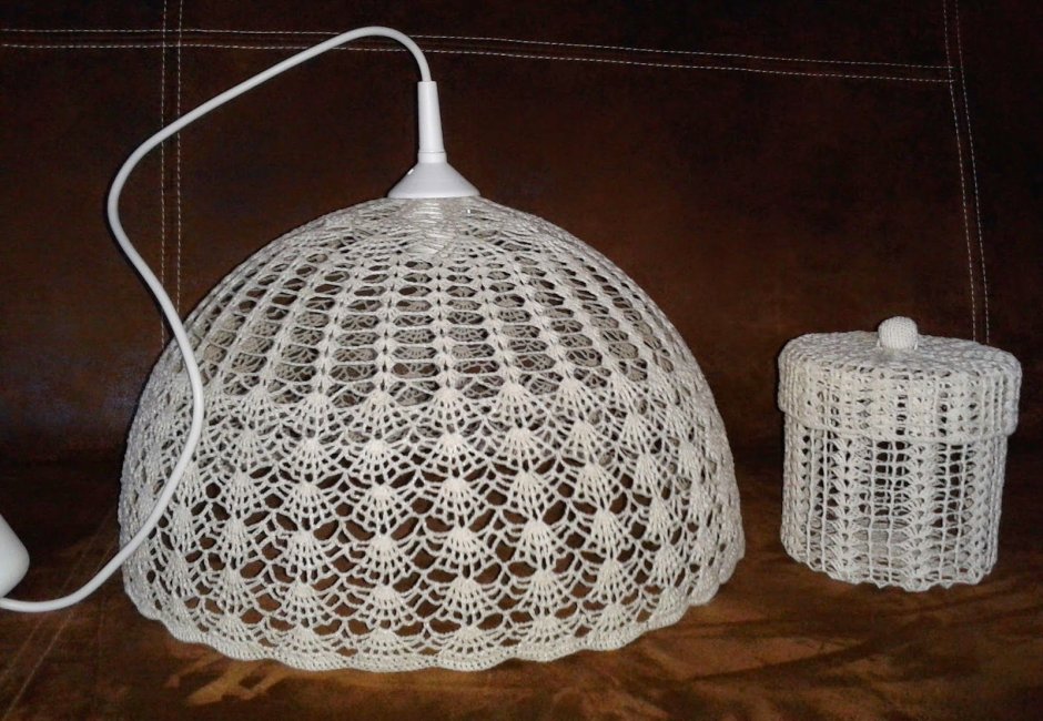 Вязаный абажур
