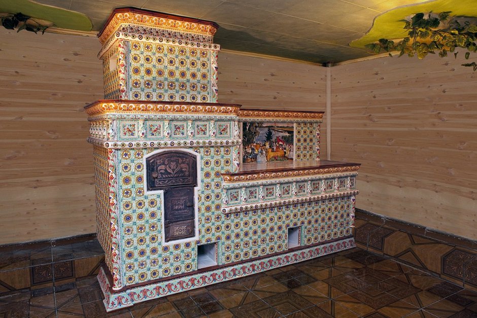 Печь шведка с изразцами