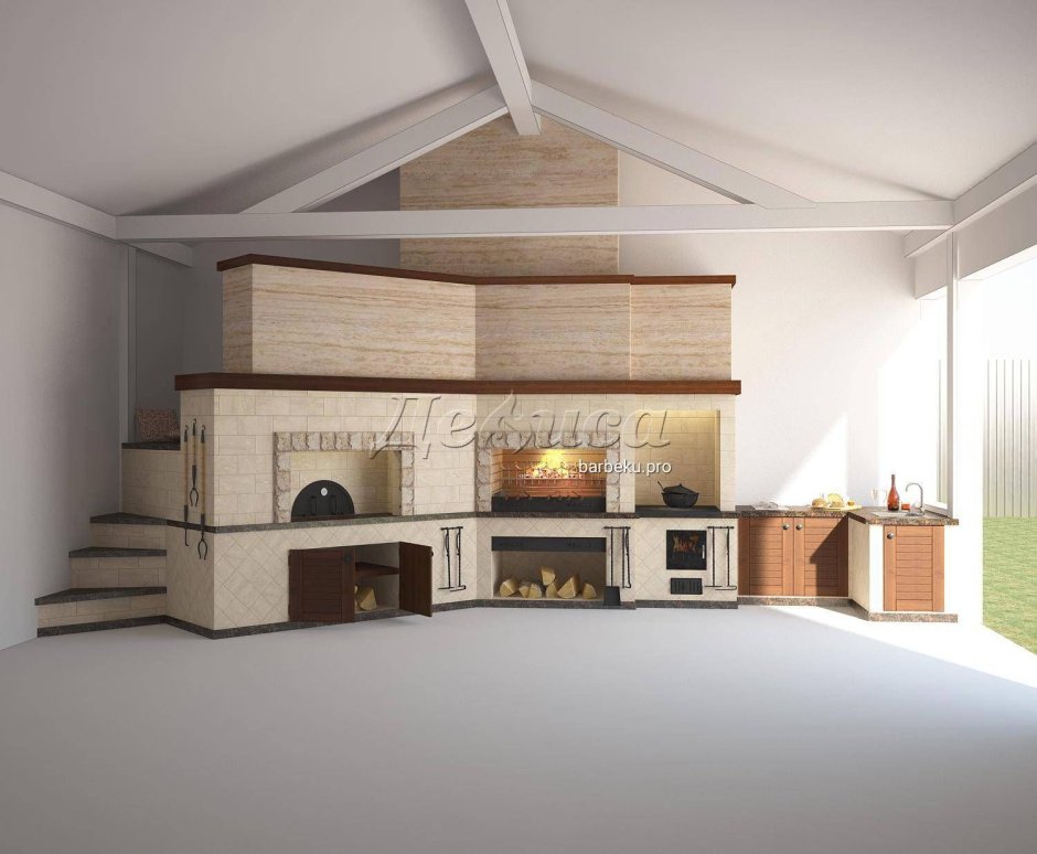 Русская печь с лежанкой Падиково