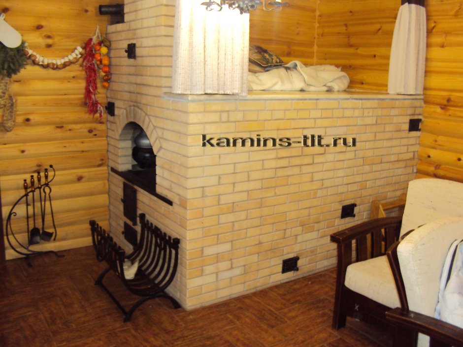 Компактная русская печь с лежанкой
