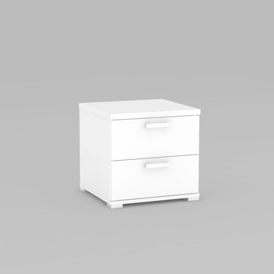 Тумба прикроватная белая 3 ящика 50 см интро