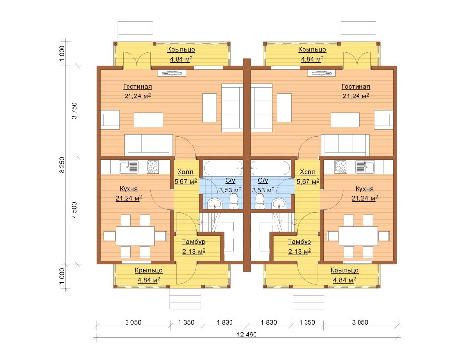 Планировка дуплекс 160 м2