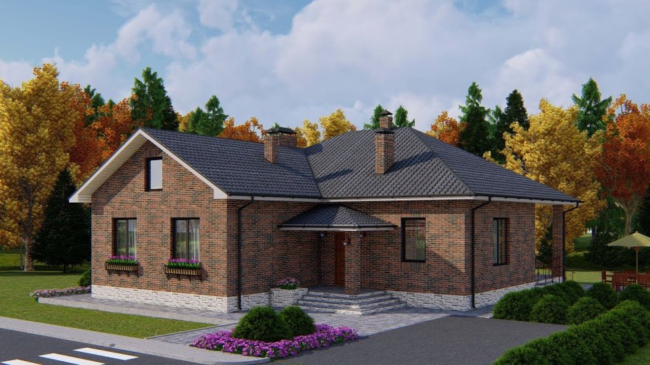 Одноэтажный дом на 2 семьи