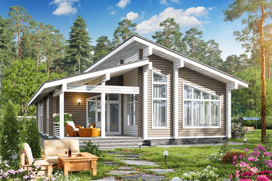 Дом из бруса проекты Скандинавия 130м2