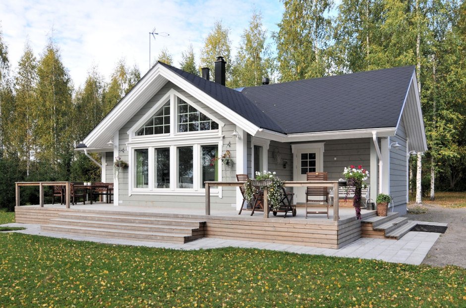 Дом из бруса проекты Скандинавия 130м2