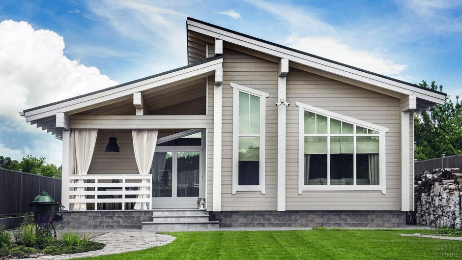 Дом с односкатной крышей Скандинавия проект