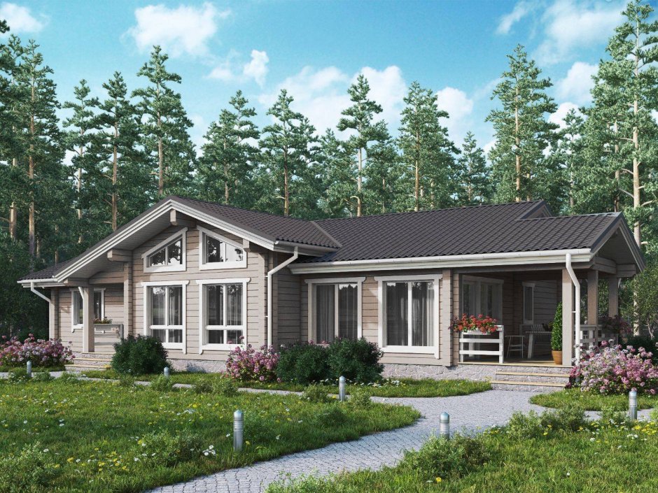 Дом из бруса проекты Скандинавия 130м2