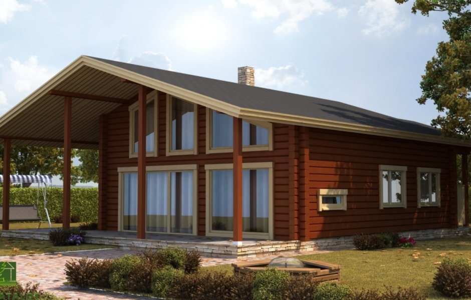 Финский одноэтажный дом из клееного бруса
