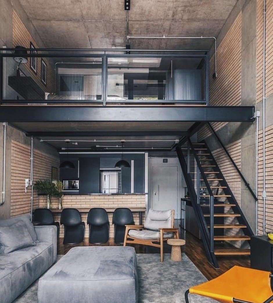 Двухуровневая студия в стиле лофт 20 м2