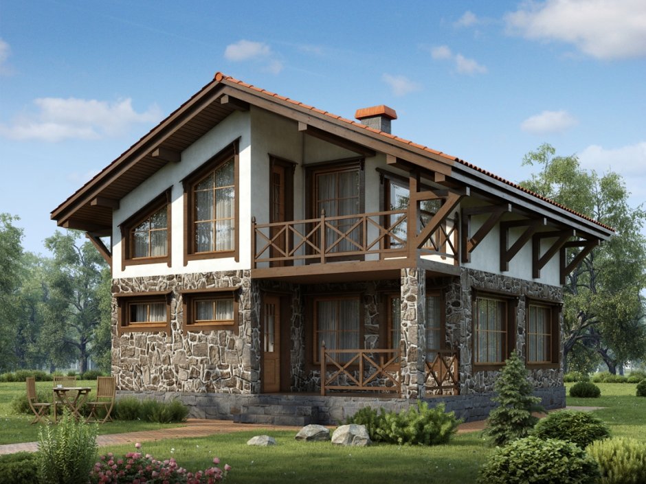 Дом Шале с балконом