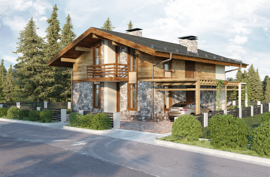 Стиль Шале фасад