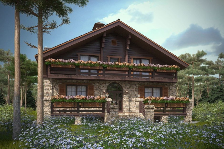 Каменный дом Шале Новорижское