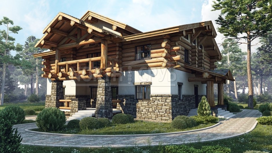 Комбинированный дом в диком стиле