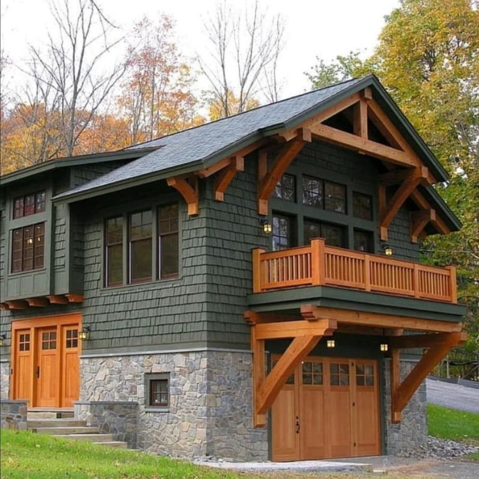 Каменный низ деревянный верх