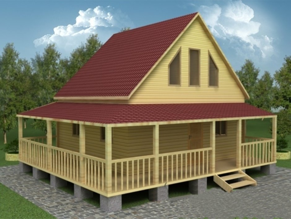 Веранда с многоскатной крышей