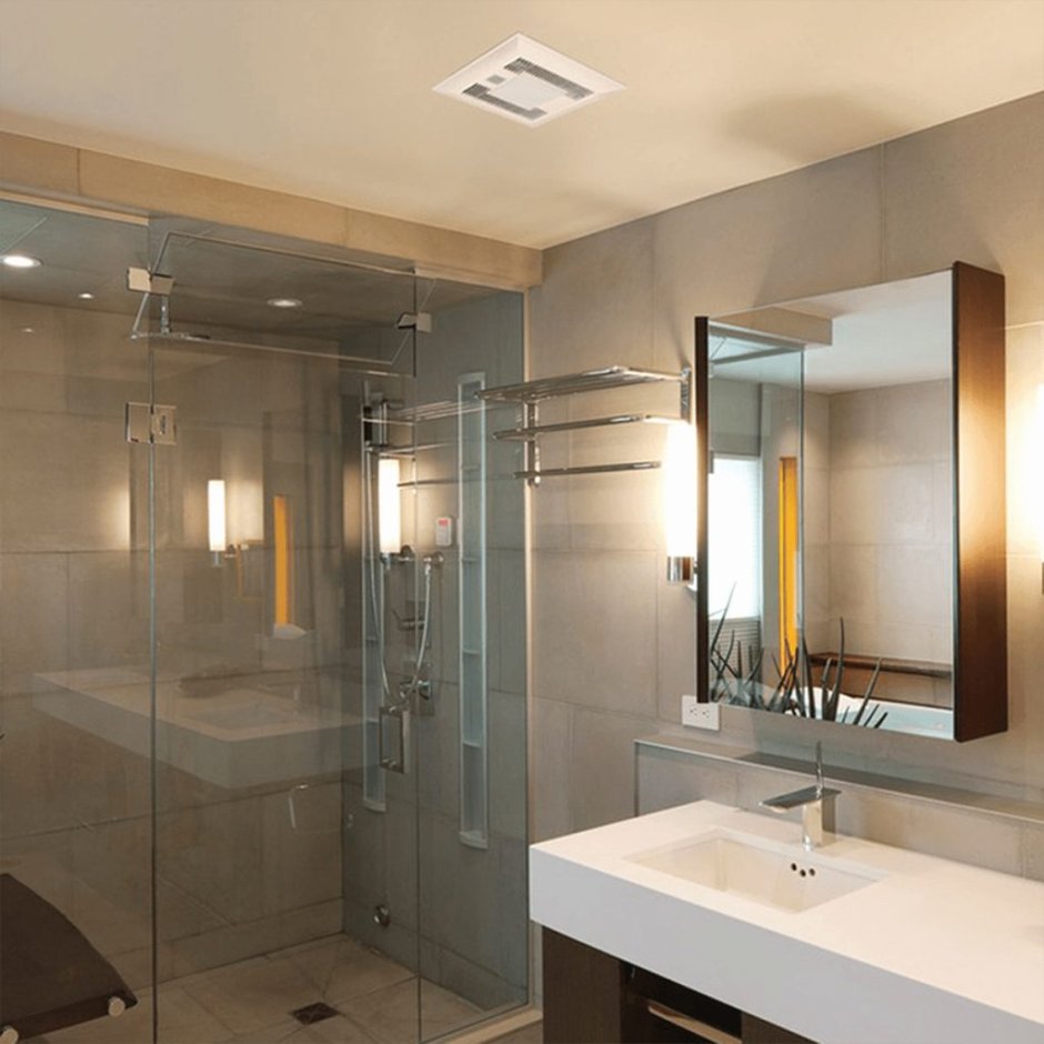 Современная вытяжка в ванной