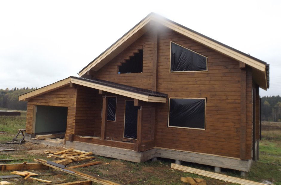 Дом из бруса с гаражом