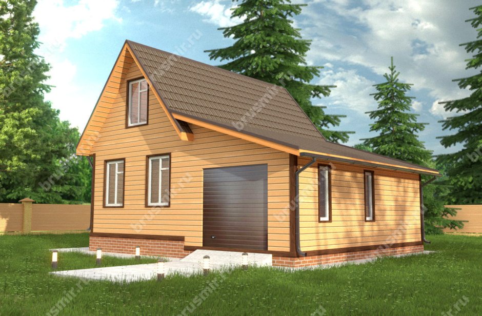 Дом из бруса с гаражом