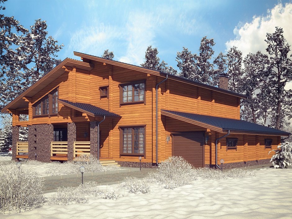 Деревянный дом из клееного бруса 150 кв.м