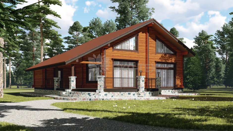 Дом из клееного бруса проект м346
