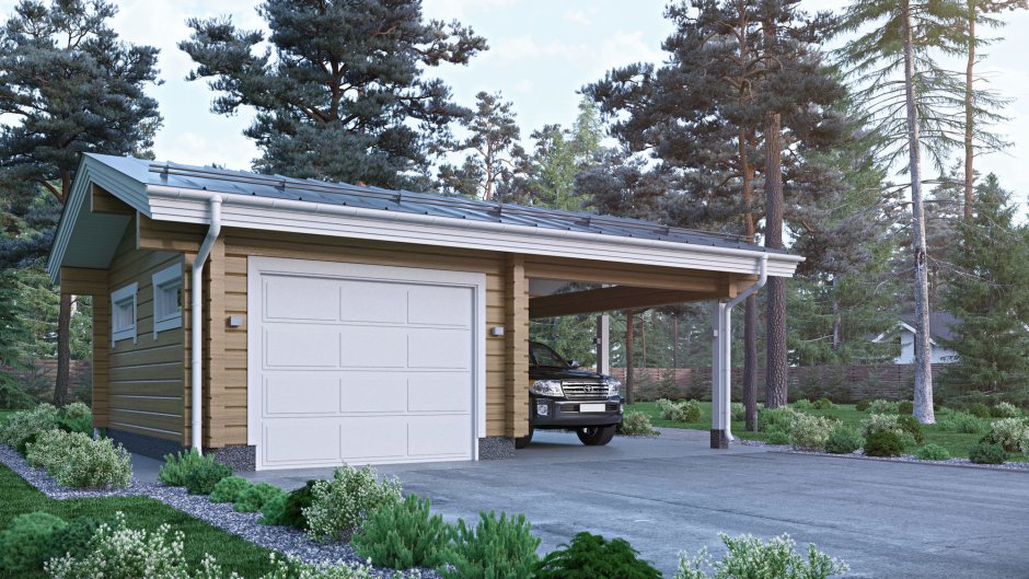 Гараж из профилированного бруса