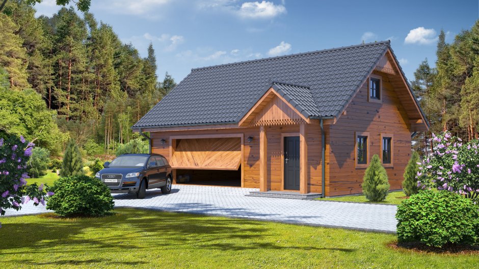 Дом из бруса с гаражом