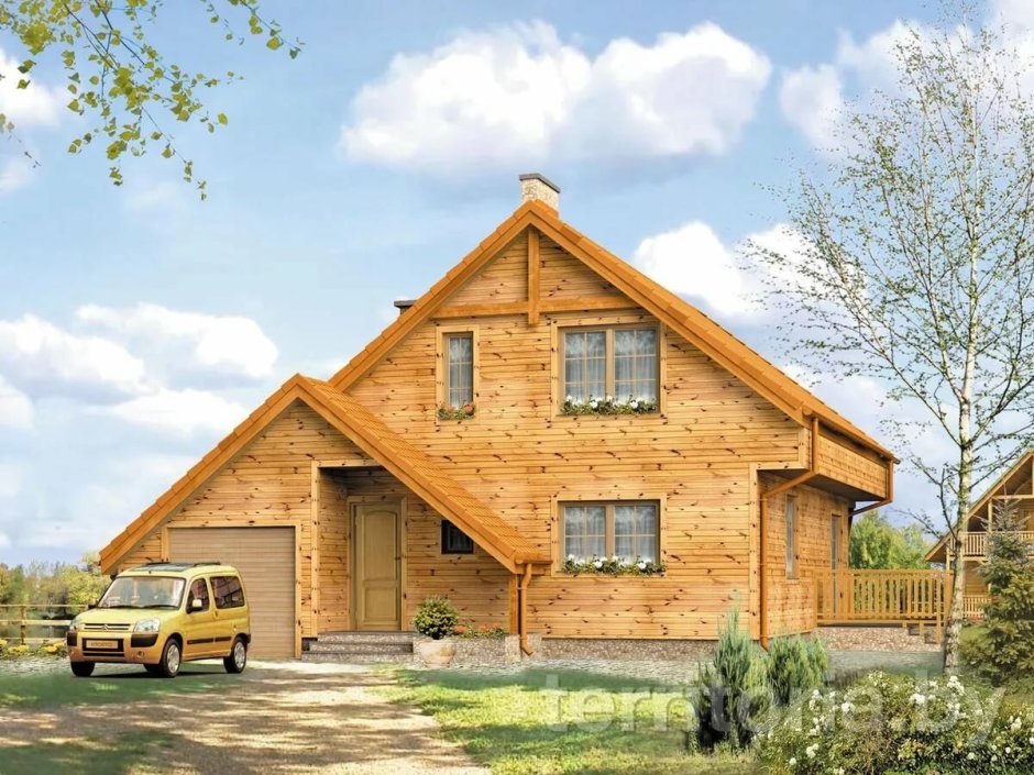 Дом из бруса с гаражом