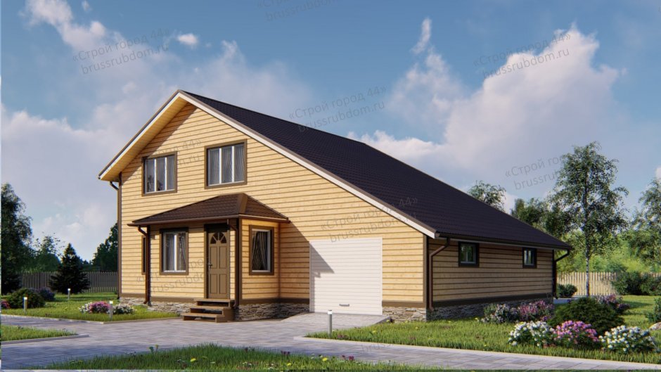 Проекты домов из бруса с гаражом