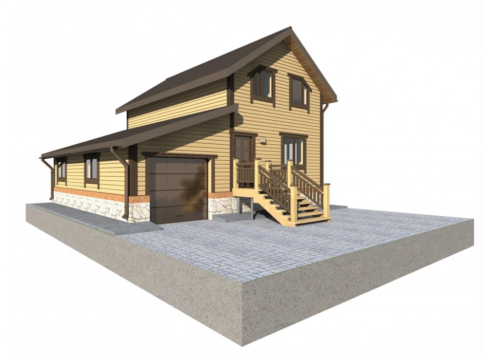 Дом из бруса с гаражом