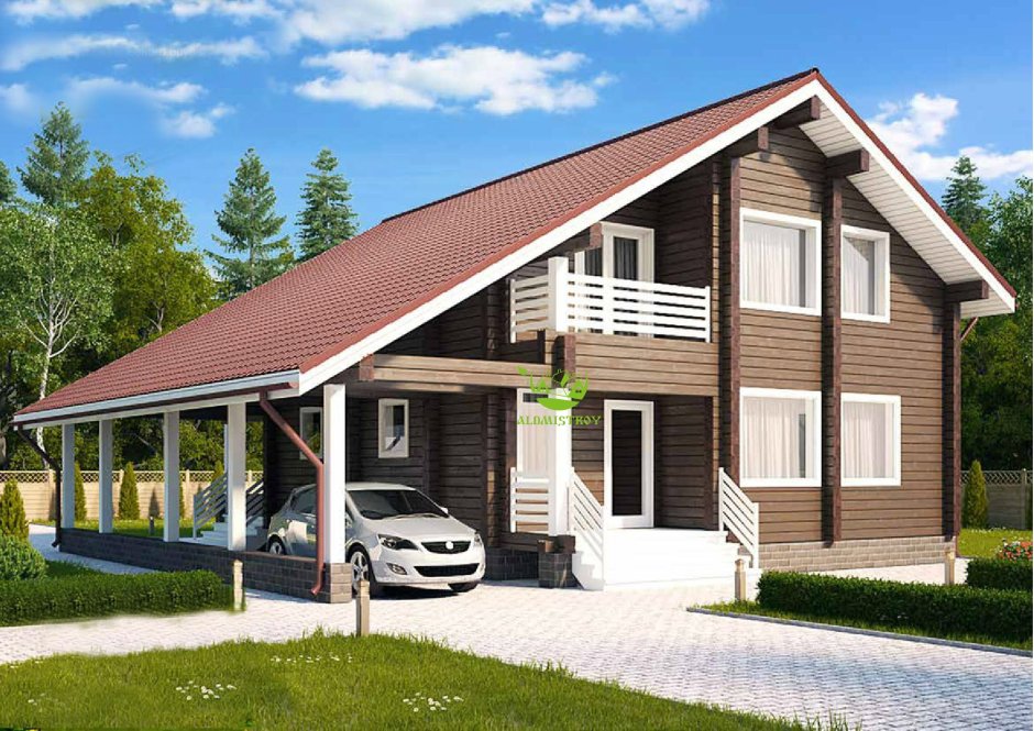 Каркасный дом с гаражом