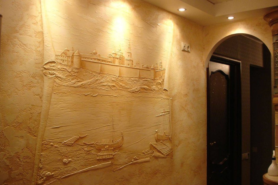 Венецианская штукатурка в коридоре