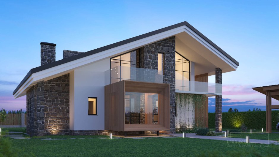 Кирпичный дом 150 кв.м с панорамными окнами