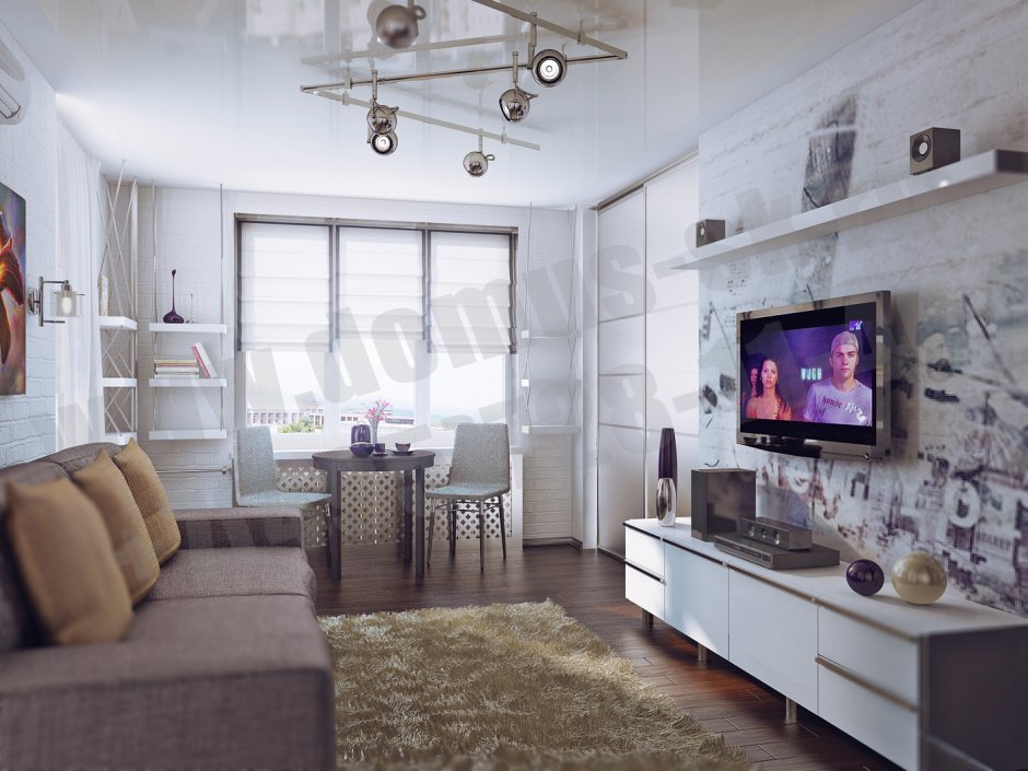 Интерьер однокомнатной хрущевки без перепланировки