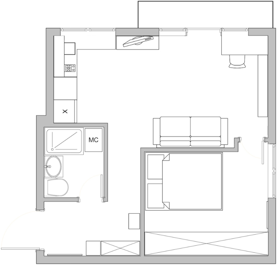 Планировка угловой хрущевки однушки