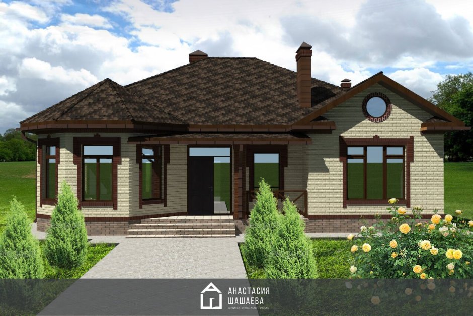 Кирпичный одноэтажный дом 140кв