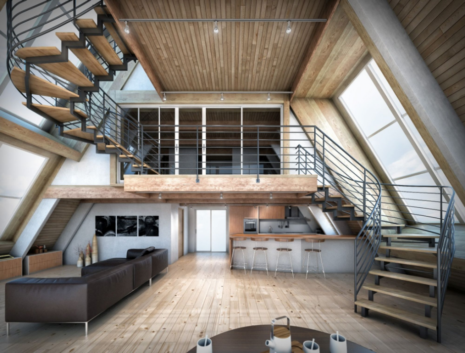 Фахверк мансарда лофт