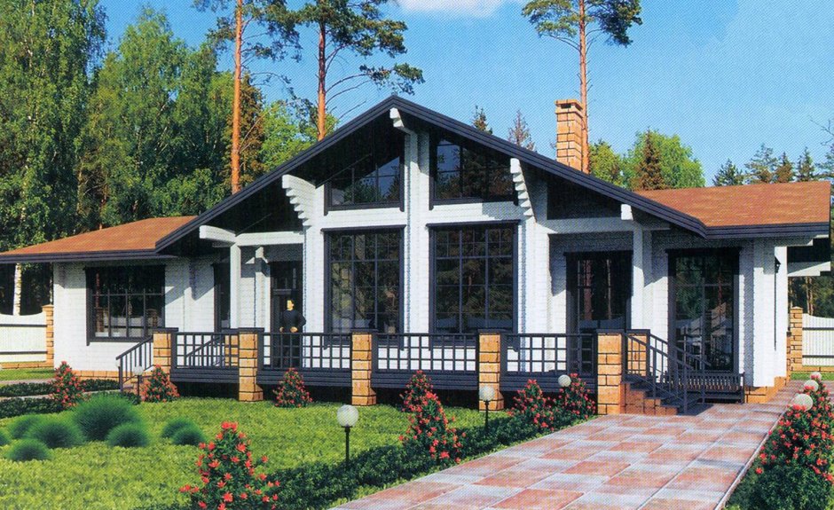 Дом Шале из клееного бруса проекты 120 кв м