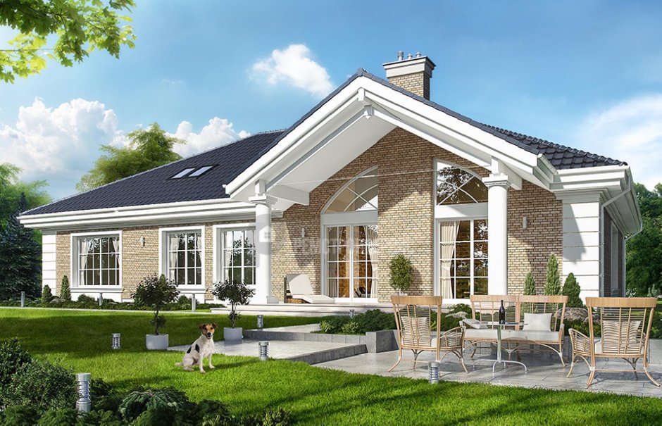 Одноэтажный дом 120кв с террасой