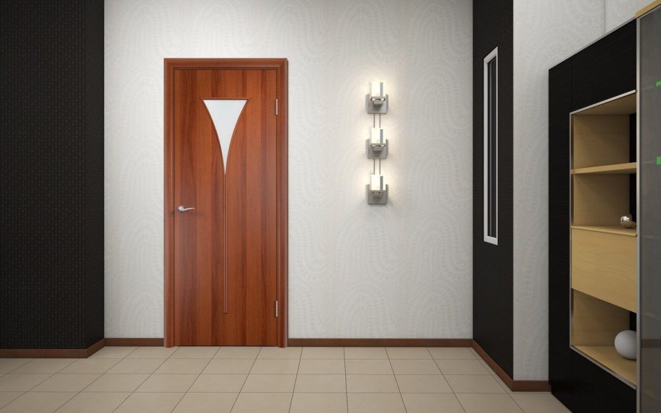 Темный пол светлые двери