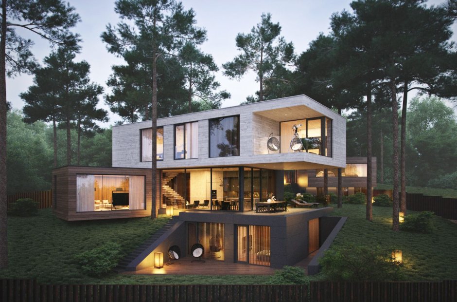 Дом на рельефе