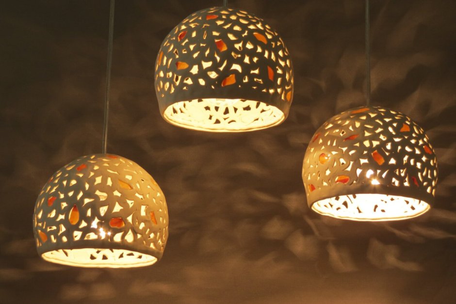Подвесные светильники из керамики