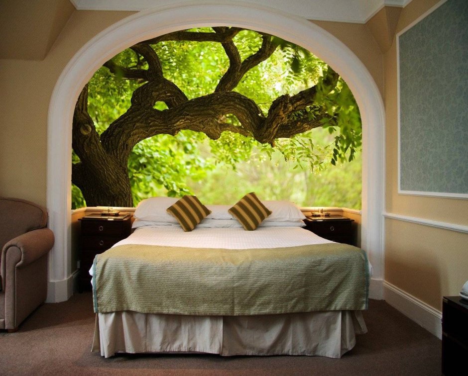 Фотообои в маленькую спальню