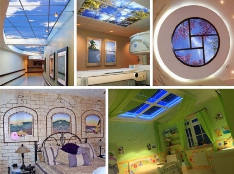 Фальш окно с подсветкой в интерьере